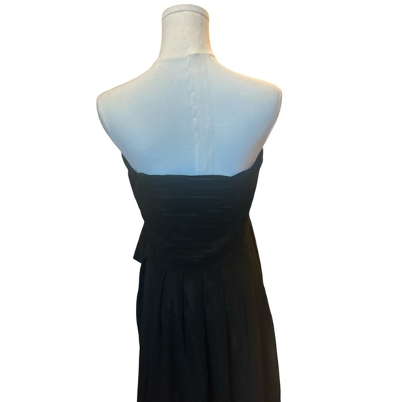 Ann Taylor Strapless Black Dress Size 6 | Lace Overlay Cocktail Party Midi - Picture 5 of 8